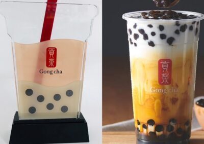 企業品牌 - 2025 文洋獎盃 2023貢茶全球代理商大會,超強客製化再現,打造「越在地,越國際」的珍珠奶茶獎盃